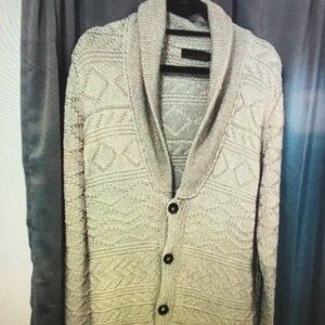 Zara Men's Beige Textured Cardigan